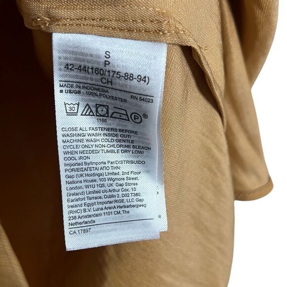 Banana Republic Essential V-neck Long Sleeve Blouse Top Camel Tan Small - Picture 7 of 8